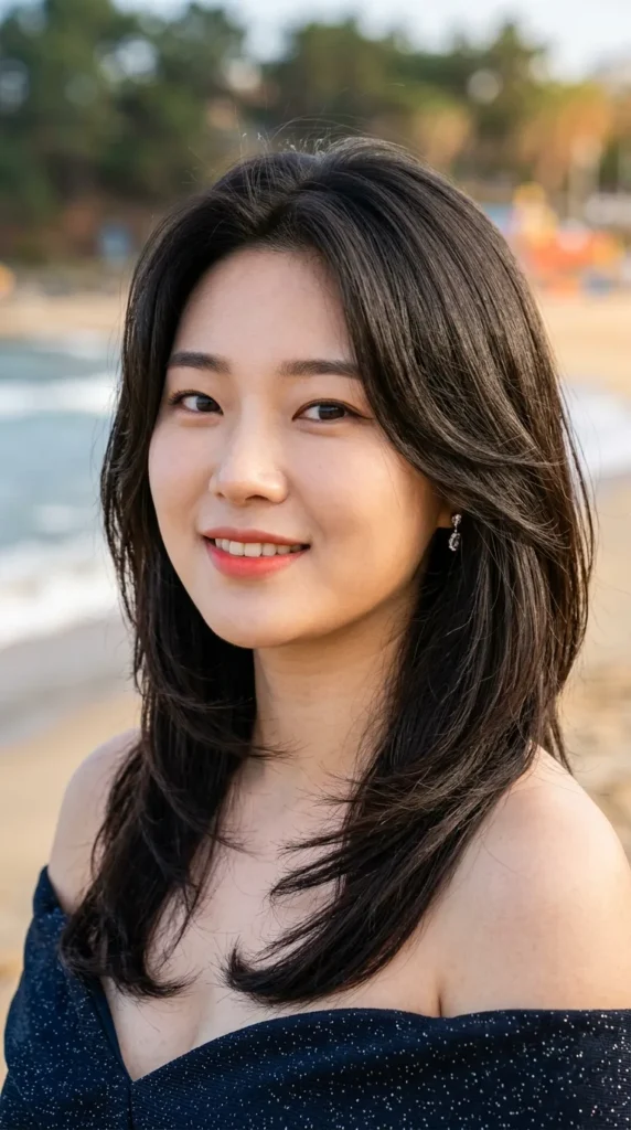 Korean Layers for Round Faces