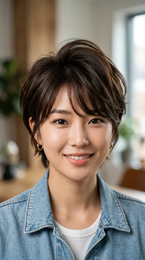 Korean Pixie with Crown Volume