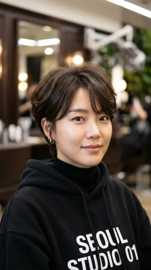 Korean Pixie with Soft Blowout