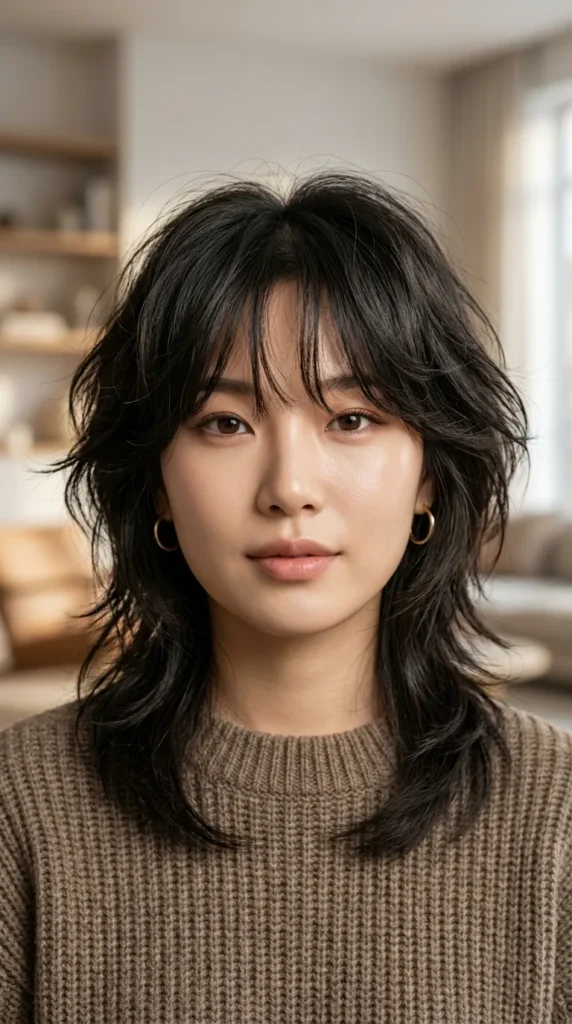 Korean Wolf Cut for Oval Faces