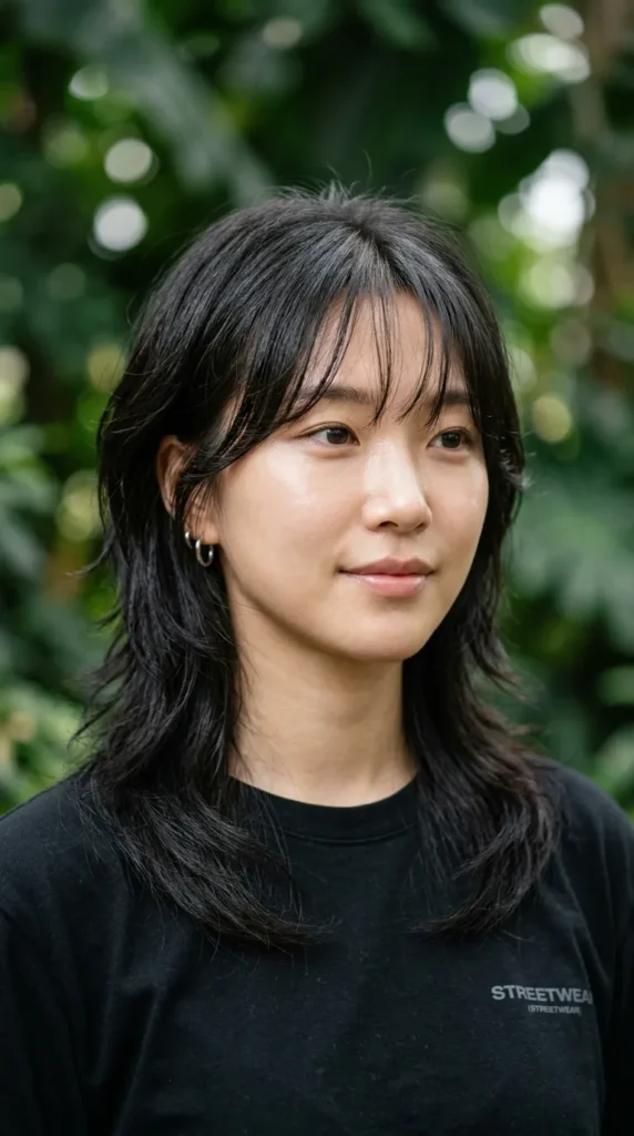 Korean Wolf Cut with Air Bangs