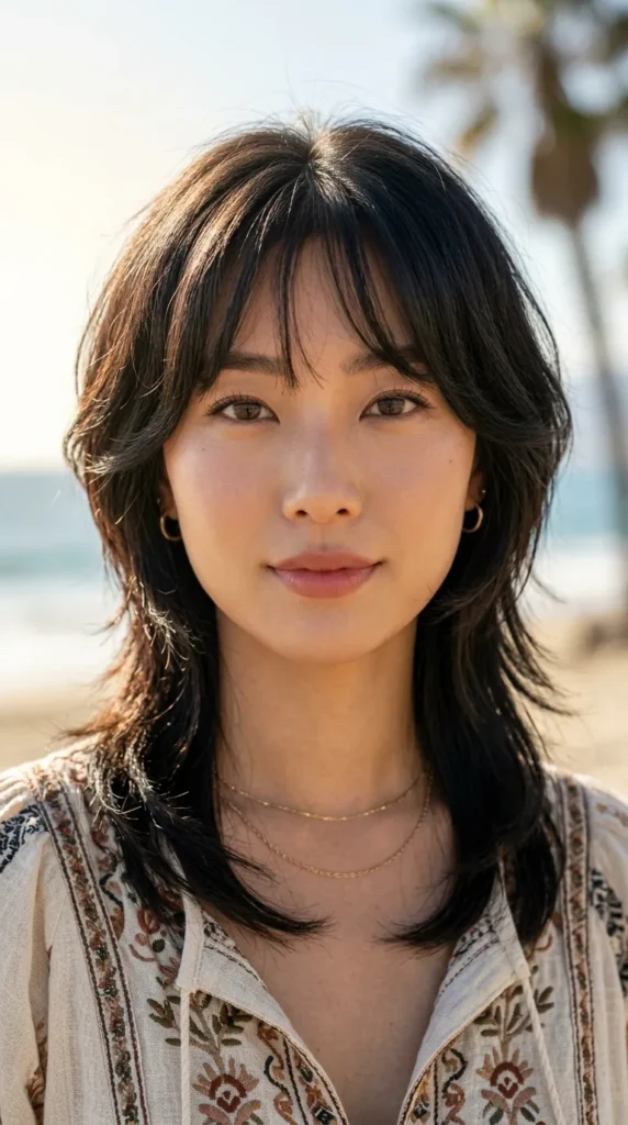 Korean Wolf Cut with Face-Framing Layers