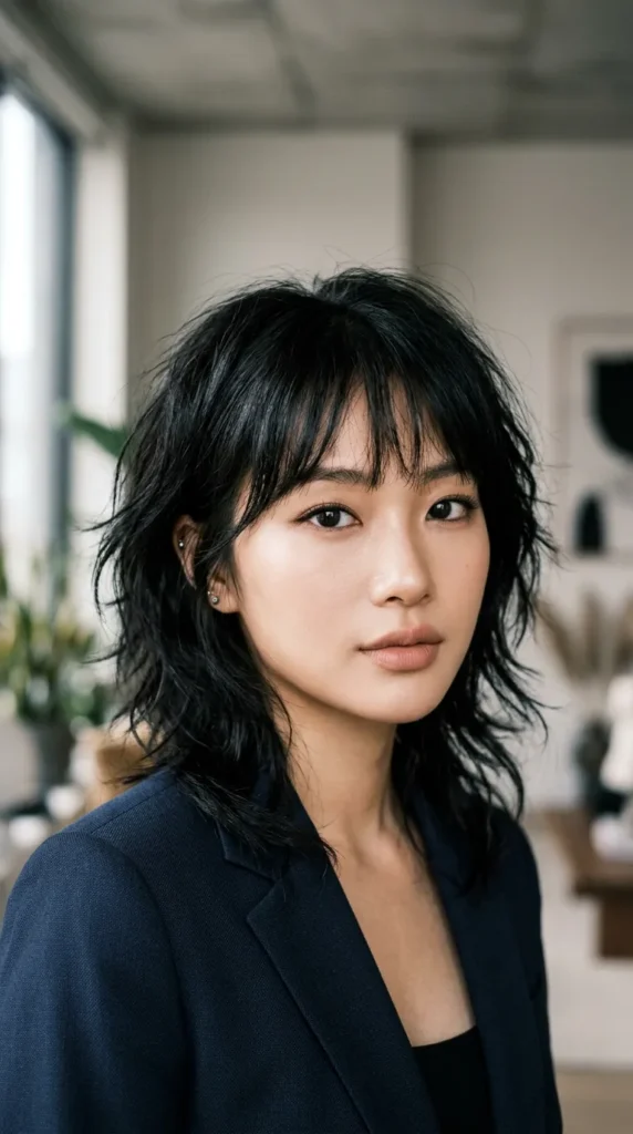 Korean Wolf Cut with Micro Bangs