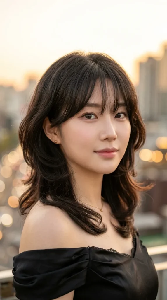Korean Wolf Cut with Rounded Ends