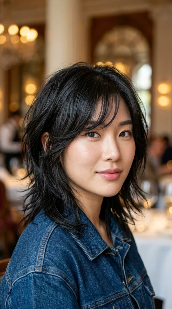 Korean Wolf Cut with Side Bangs