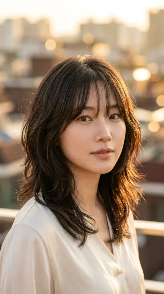 Korean Wolf Cut with Soft Shag Layers