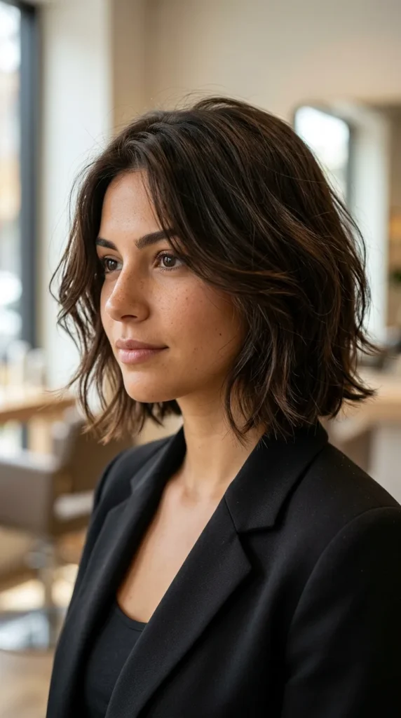 Layered Bob for Oval Face with Natural Movement