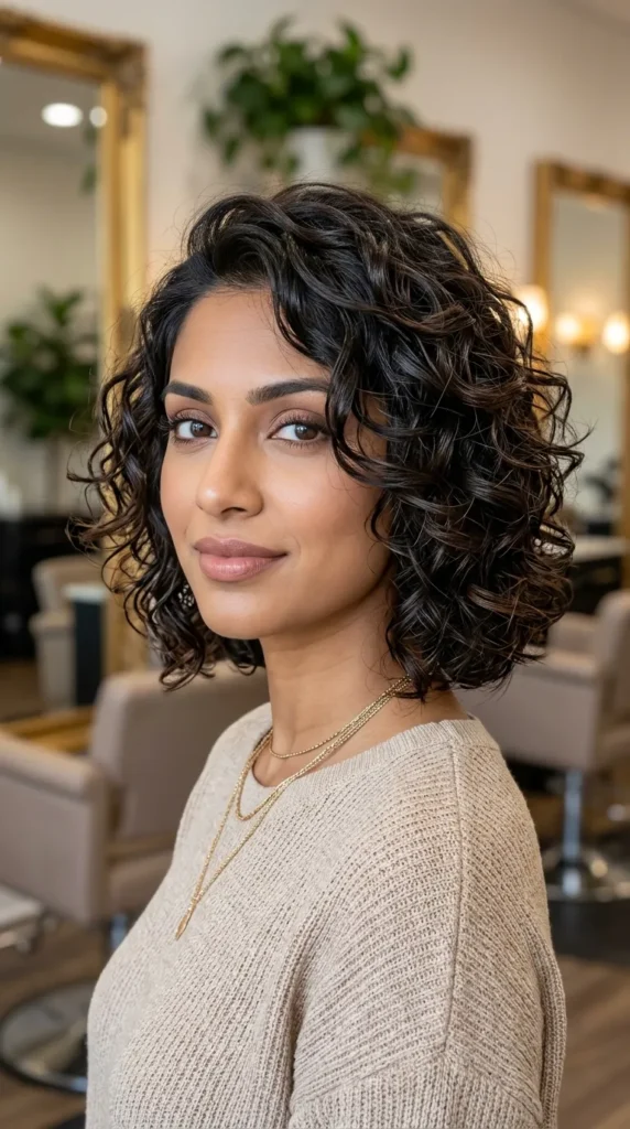 Layered Curly Bob