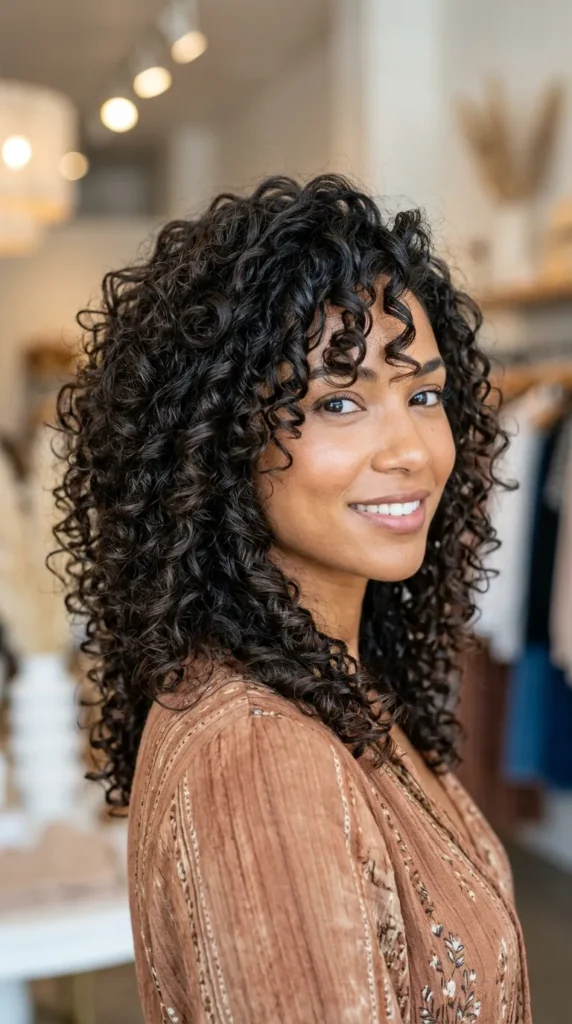 Layered Curly Cut for Thin Hair