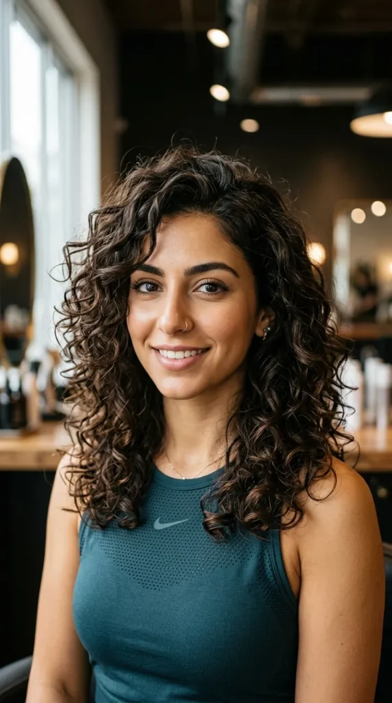 Layered Curly Hair with Natural Movement