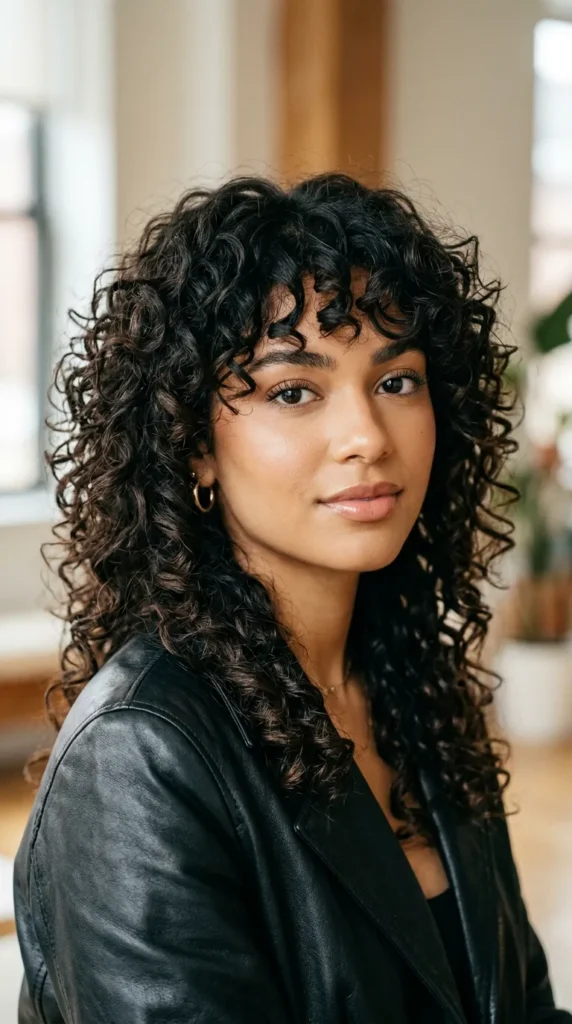Layered Curly Wolf Cut for Thick Hair