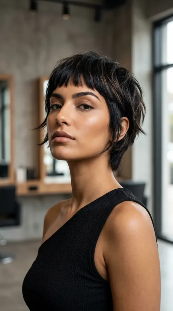 Layered French Crop with Micro Bangs