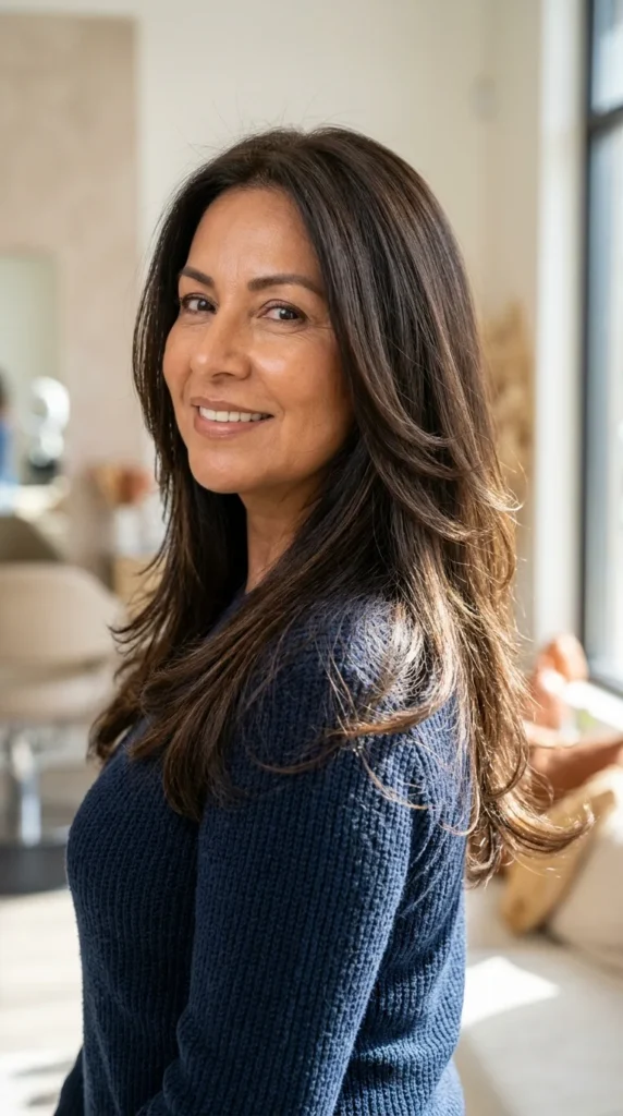 Layered Hair with Soft Flicked-Out Ends