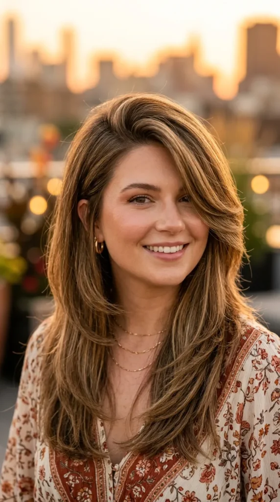Layered Haircut for Round Faces