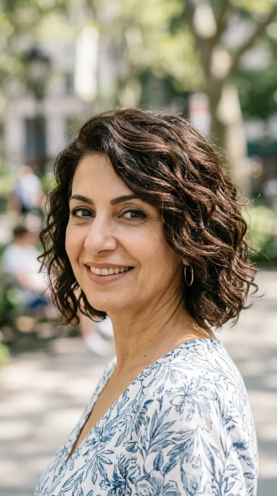 Layered Italian Bob for Naturally Wavy Hair