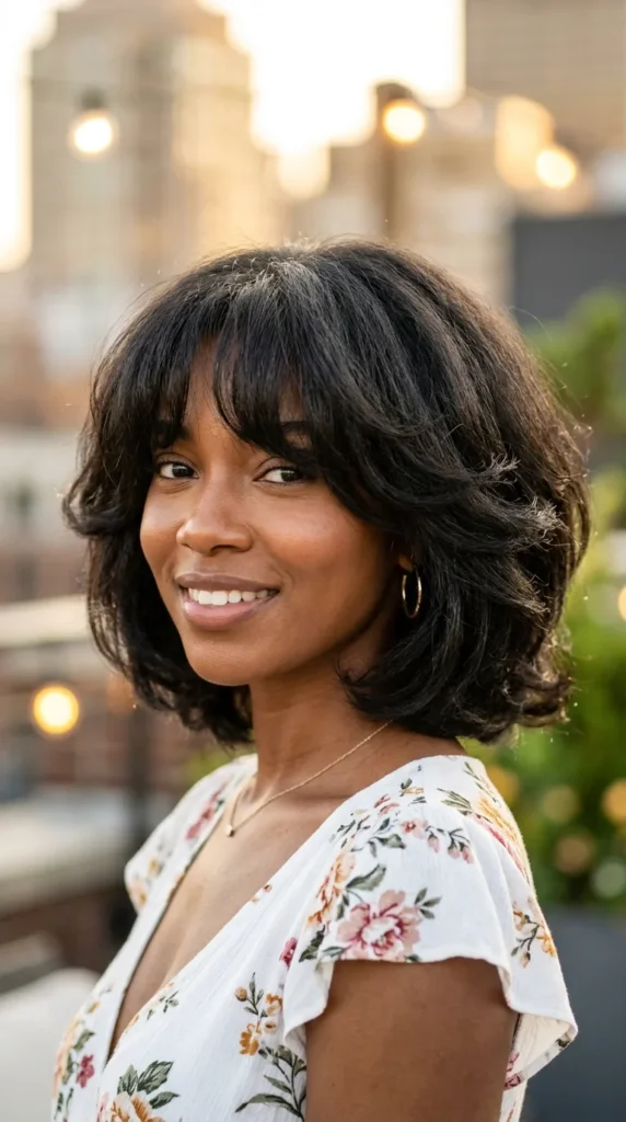 Layered Italian Bob with Face-Framing Bangs