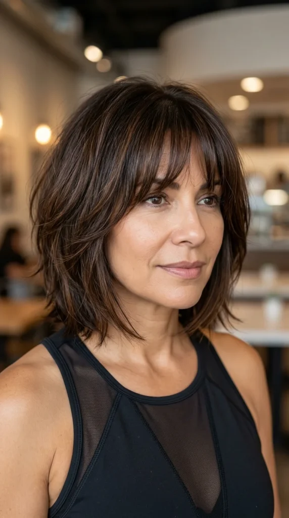 Layered Italian Bob with Wispy Bangs