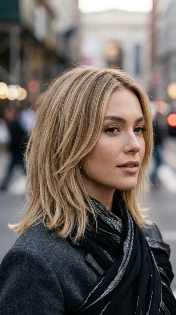 Layered Lob for Thin Hair Women