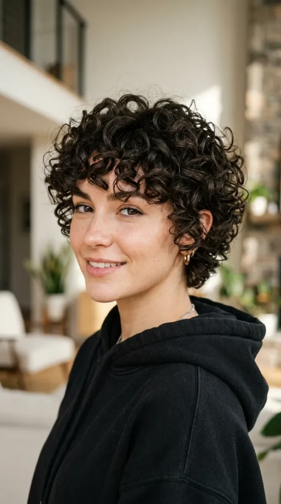 Layered Pixie for Thick Curly Hair