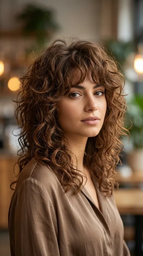 Lightweight Curly Wolf Cut for Fine Hair