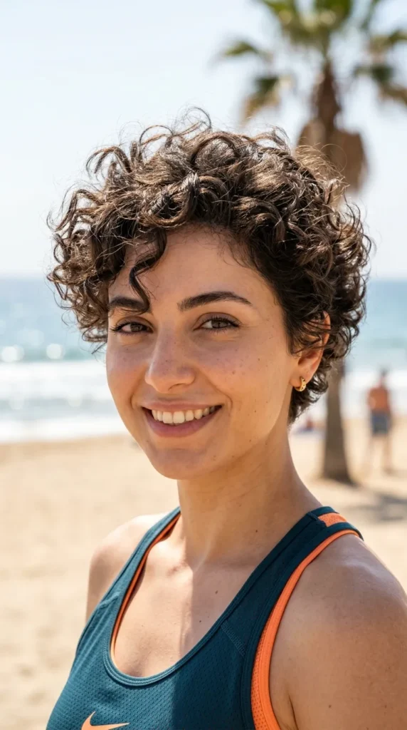 Lightweight Pixie for Fine Curly Hair