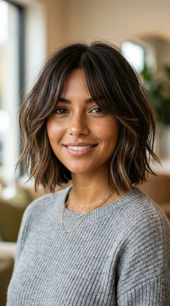Lived-In Bob with Curtain Bangs