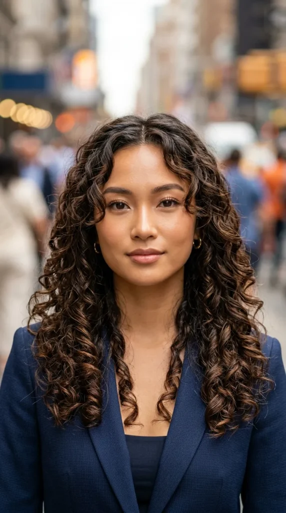 Long Curly Layers with Face-Framing Pieces