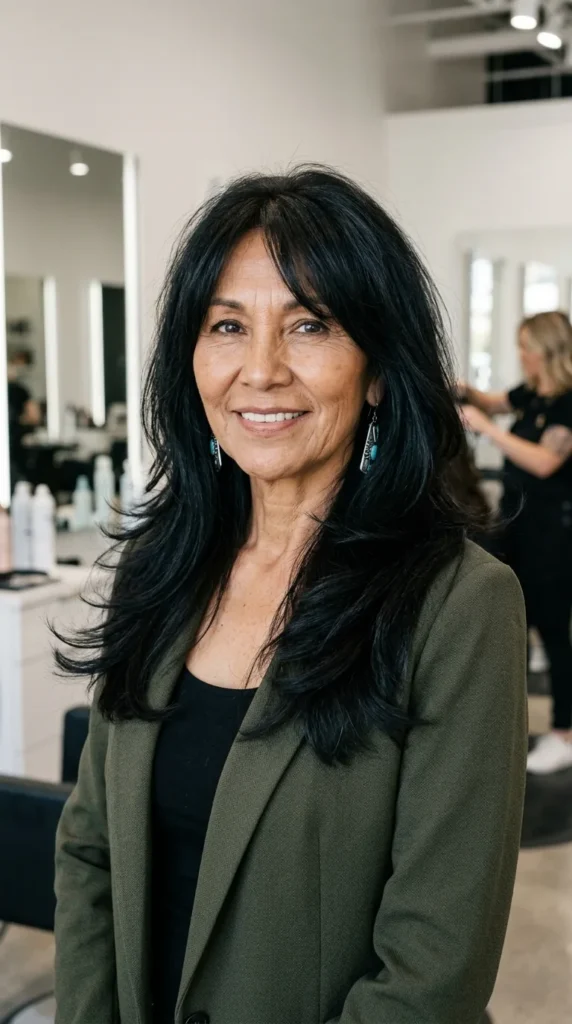 Long Layered Cut with Flipped Ends