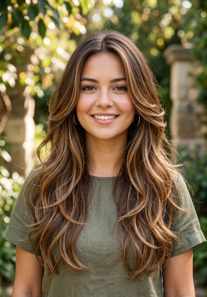 Long Layered Hair with Balayage Dimension
