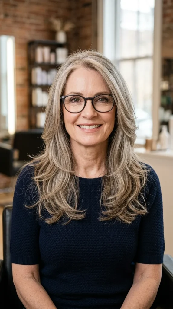 Long Layers for Women with Glasses