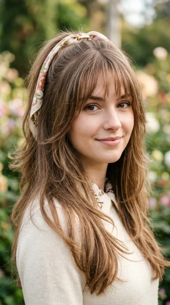 Long Layers with Airy Bangs