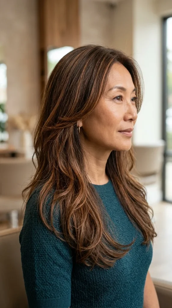 Long Layers with Subtle Copper Tones