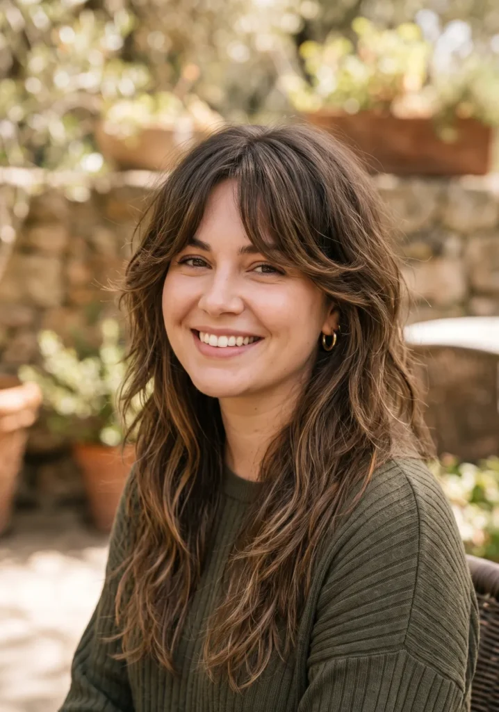 Long Shag Haircut with Curtain Fringe