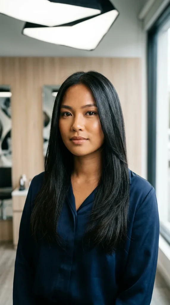 Long Straight Hair with Hidden Movement