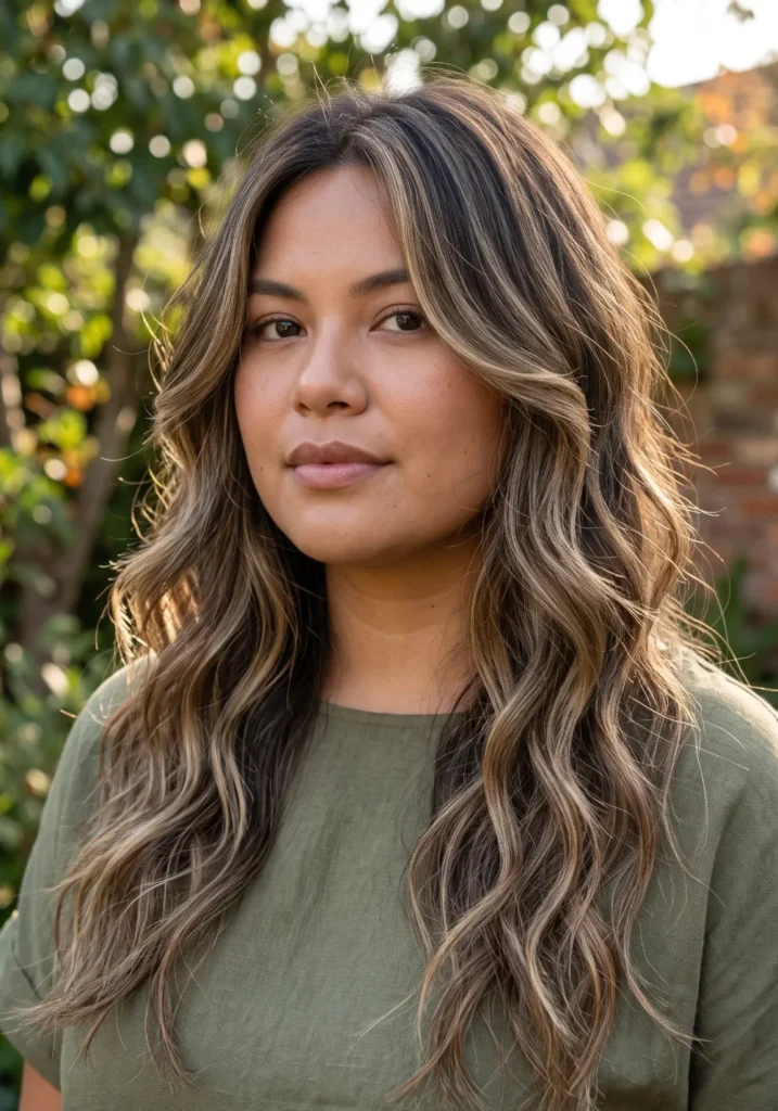 Long Wavy Layers with Face-Framing Pieces