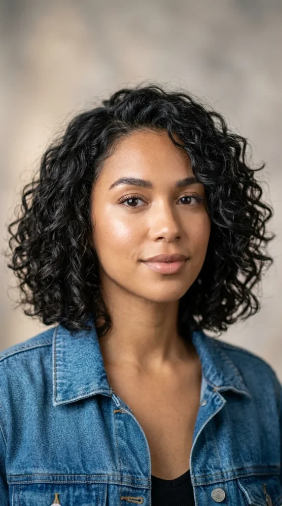Loose Curly Bob with Soft Waves