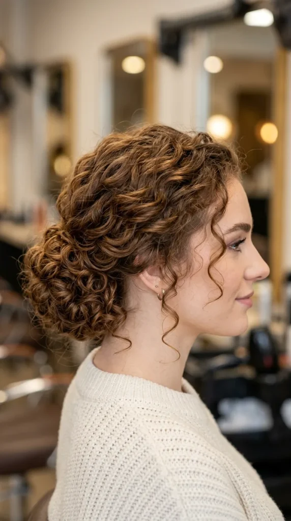 Loose Curly Low Bun