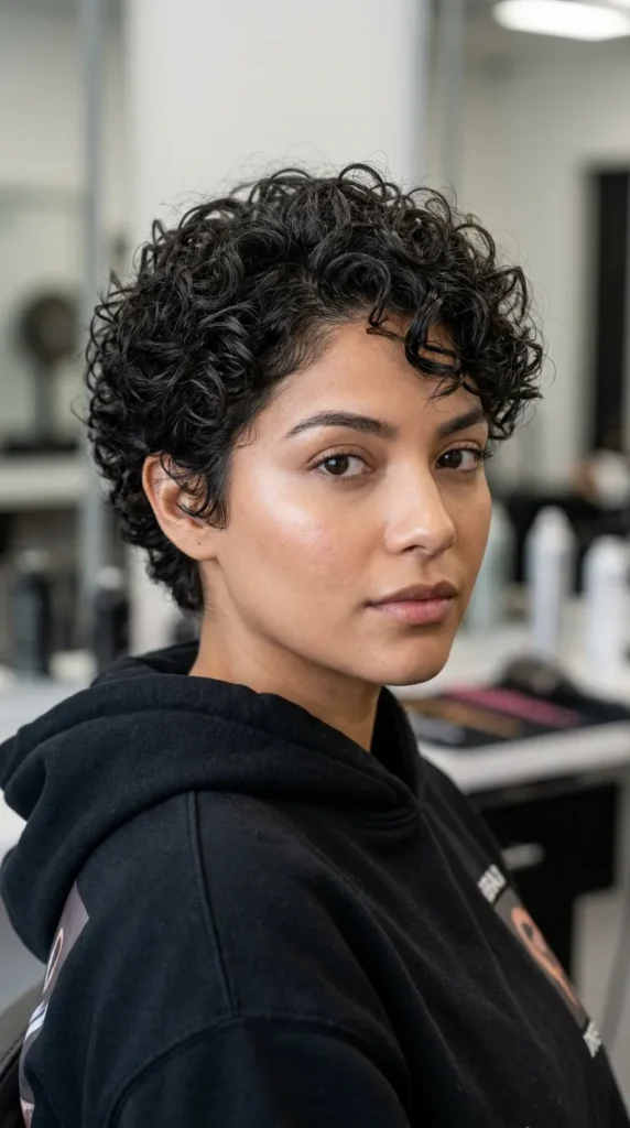 Low-Maintenance Curly Pixie