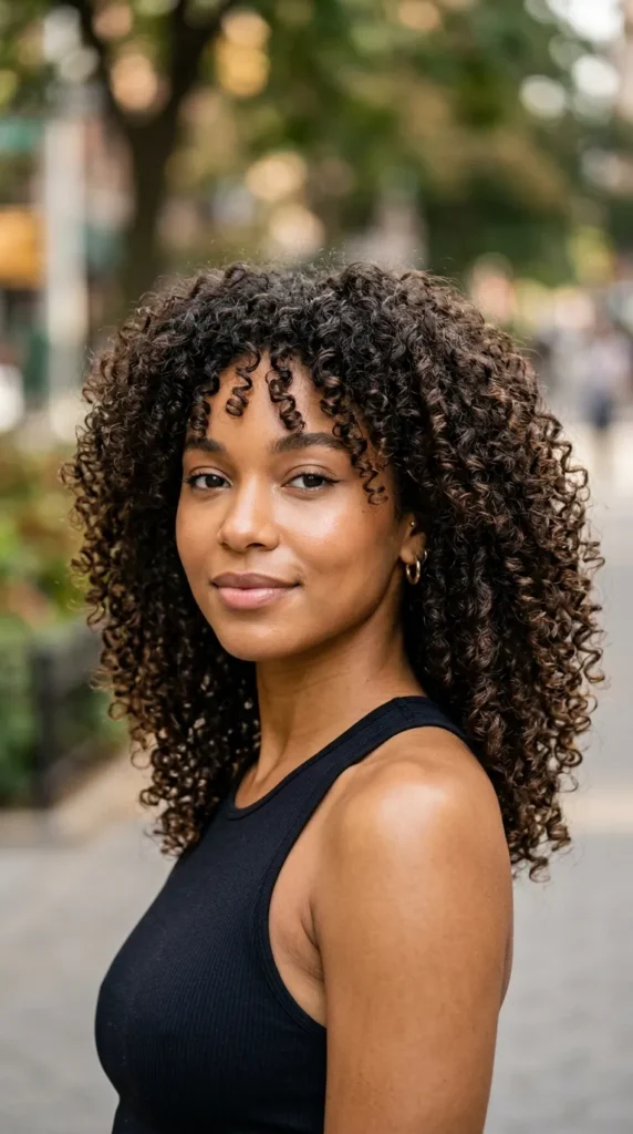 Low-Maintenance Layered Curly Haircut