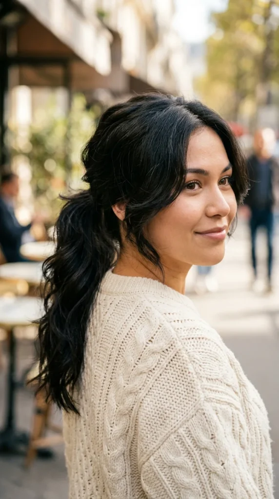 Low Ponytail with Butterfly Layers
