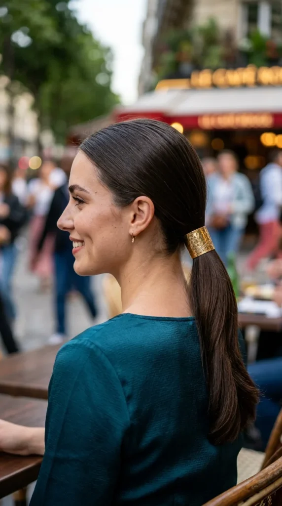 Low Ponytail with Hair Cuff