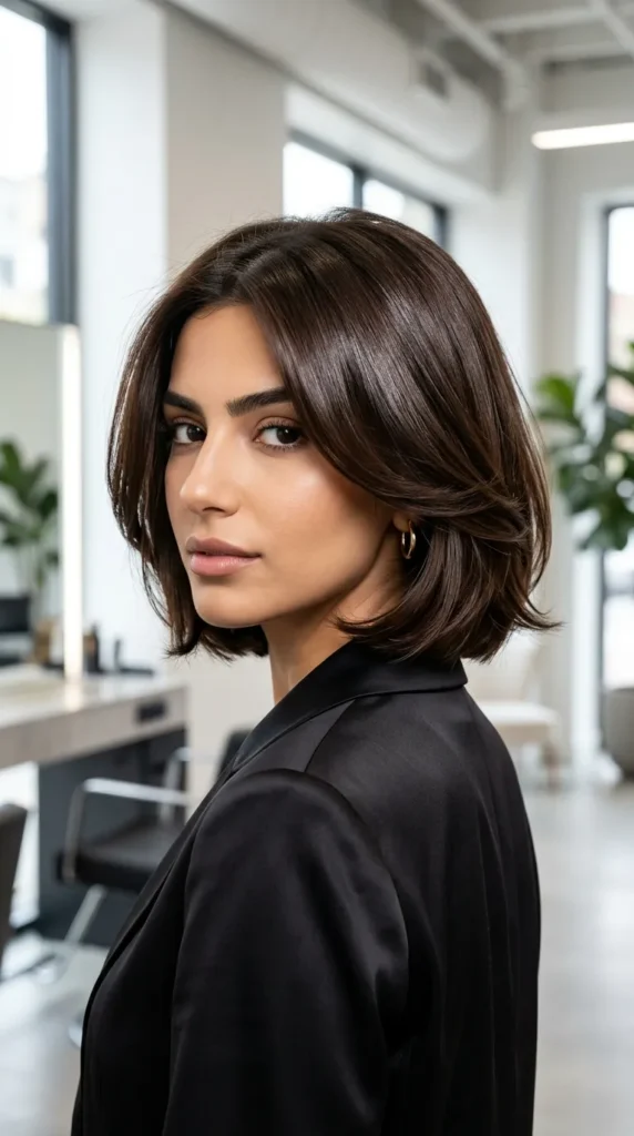Luxe Short Layered Bob with Glossy Finish