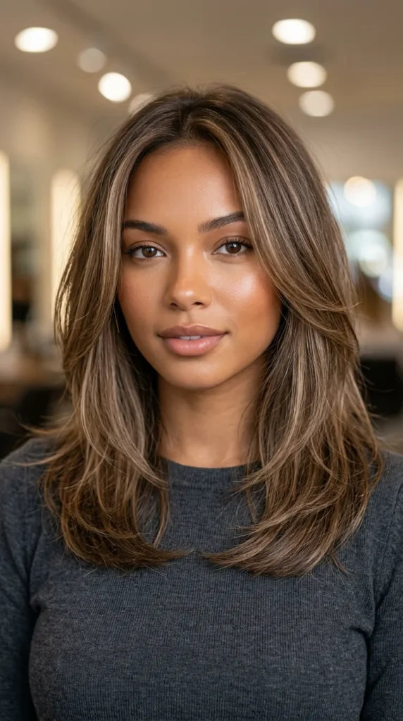 Medium Layered Hair with Babylights