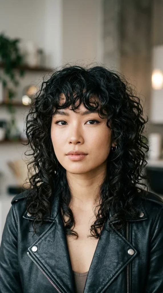 Messy Curly Shag with Fringe