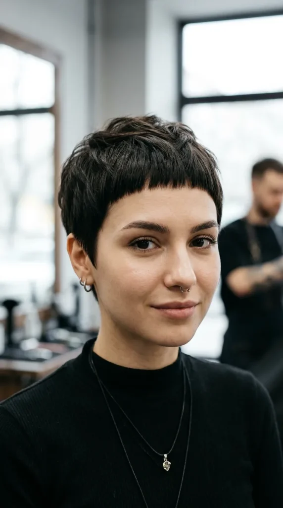 Micro Bang Pixie for Oval Face