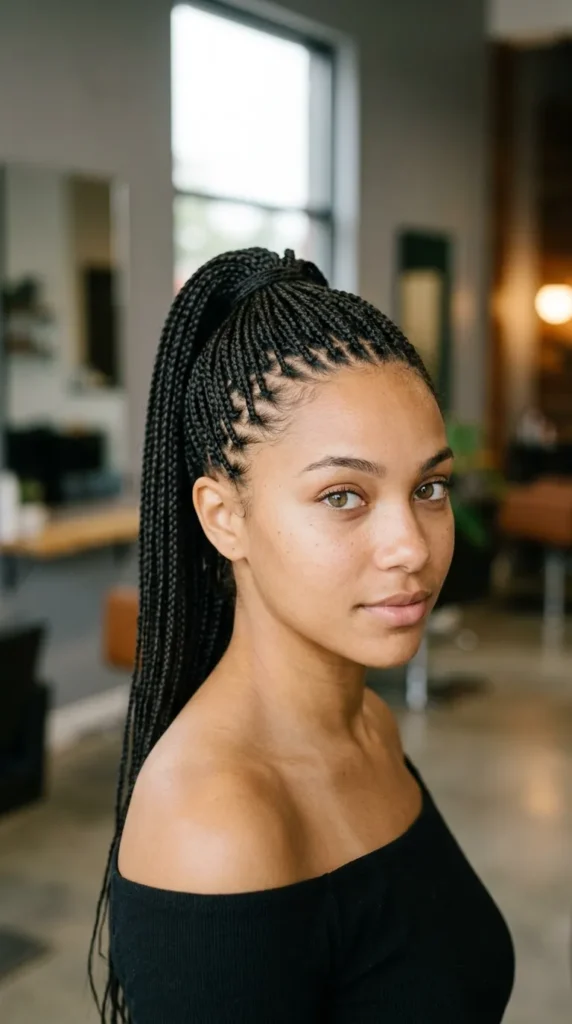 Micro Braid Ponytail