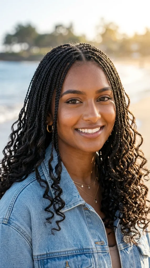Micro Braids with Curly Ends