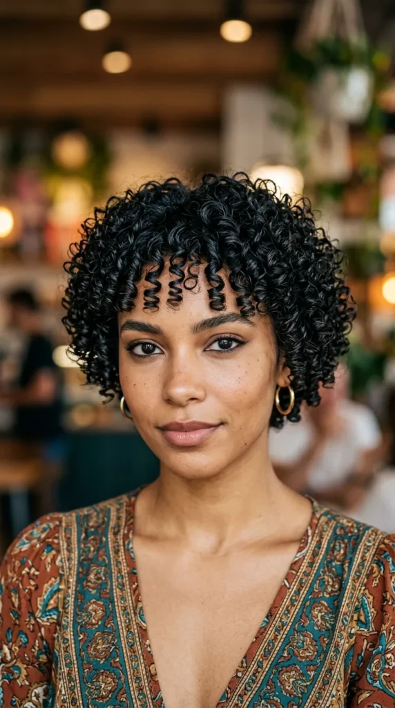 Micro Curly Bob for a Bold Look