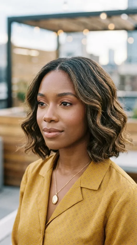 Mid-Length Haircut for Thin Hair with Soft Waves