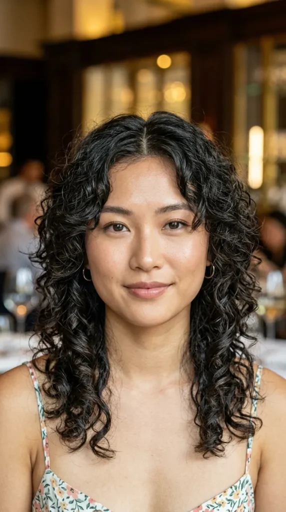 Middle-Part Curly Wolf Cut